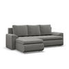 ECKSOFA LINKS MIT SCHLAFFUNKTION FORESTA, Hellgrau - Hellgrau, Textil (230/159cm) - Mebligo