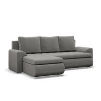 ECKSOFA LINKS MIT SCHLAFFUNKTION FORESTA, Hellgrau - Hellgrau, Textil (230/159cm) - Mebligo