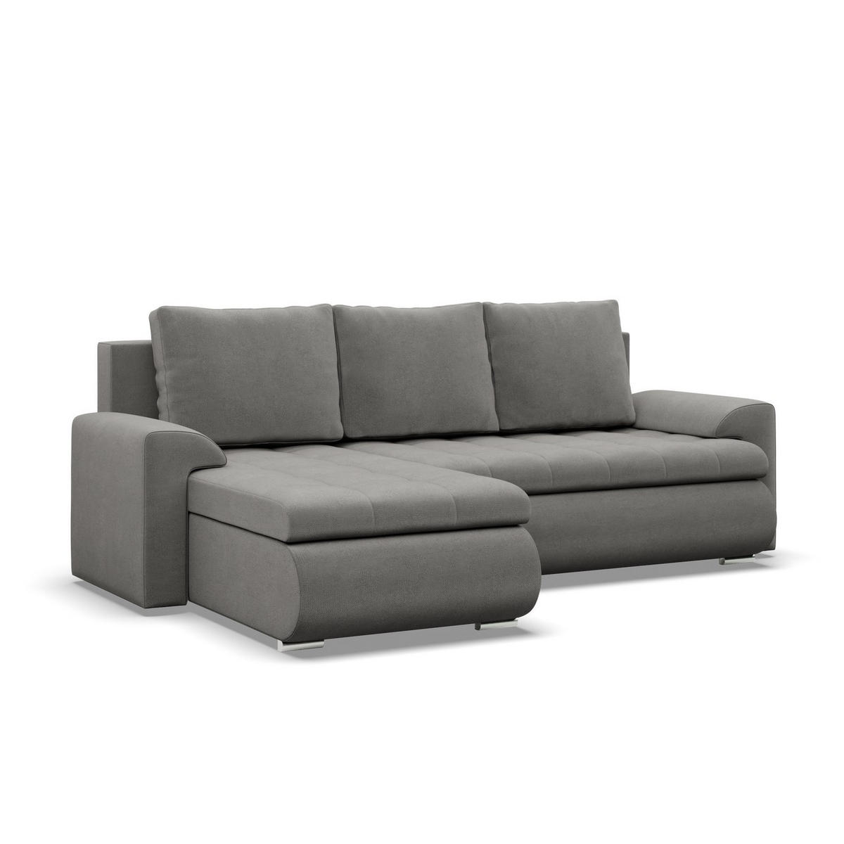 ECKSOFA LINKS MIT SCHLAFFUNKTION FORESTA, Hellgrau - Hellgrau, Textil (230/159cm) - Mebligo