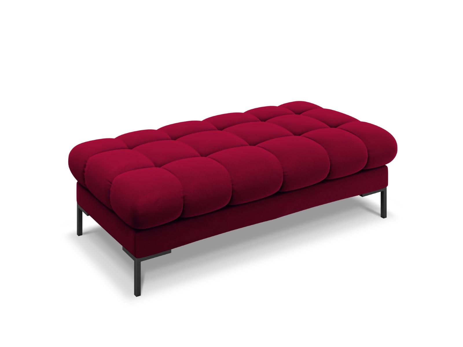 BANK Mamaia aus Samt rot 2 Sitzplätze - Rot, Textil (133/41/62cm) - Micadoni