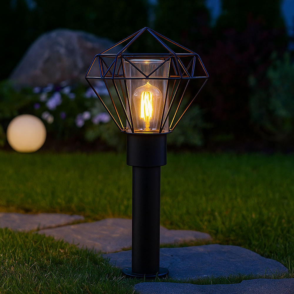 WEGELEUCHTE Horace Edelstahl Schwarz - Schwarz, Metall (22.5/25.5/50cm) - Globo Lighting