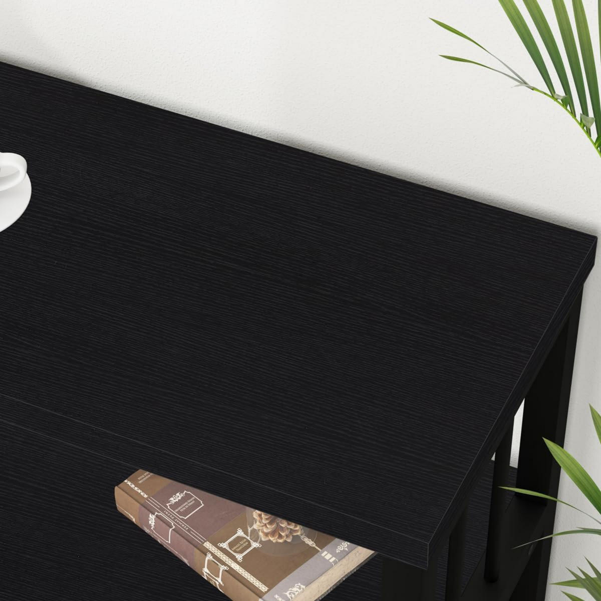 REGAL Standregal 120 x 34 x 76.2 cm Holzoptik Metallgestell - Schwarz, Holzwerkstoff/Metall (120/76.2/34cm) - Quality Elegance