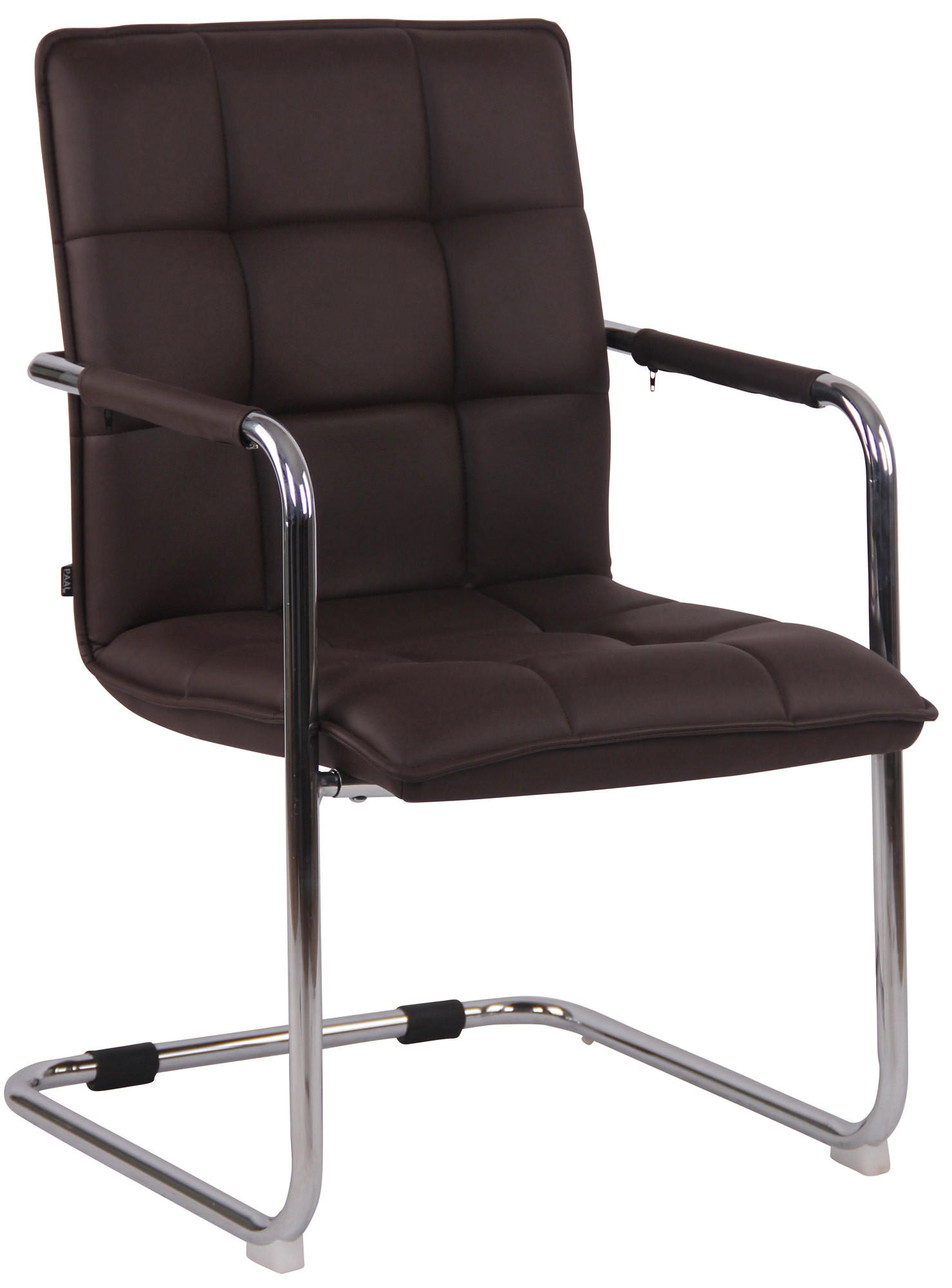 SCHWINGSTUHL Lederlook braun - Chromfarben/Braun, Textil/Metall (57/89/64cm) - CLP