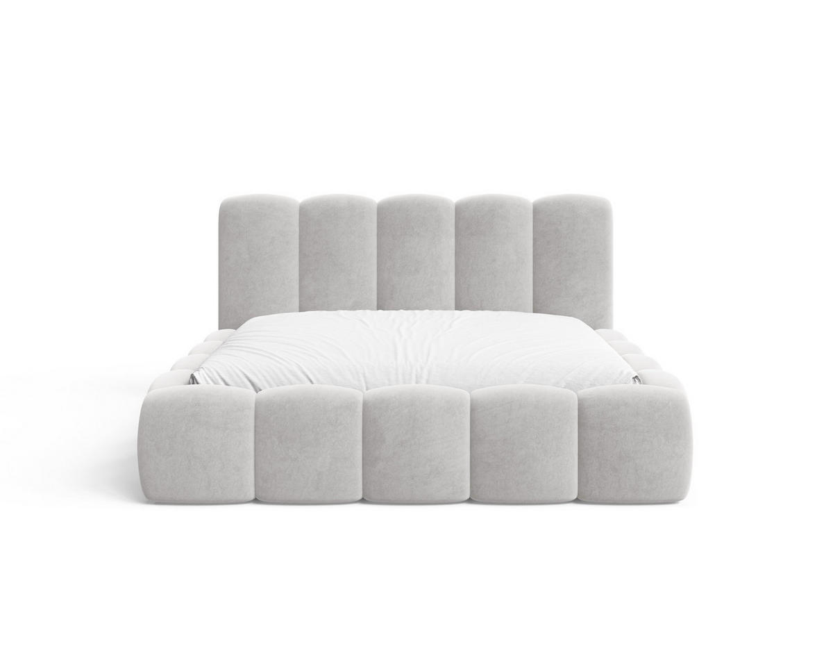 POLSTERBETT 18 - 140x200 cm – Riviera – Gepolstertes Bett mit Metall-Lattenrost - Hellgrau, Holz (140/200cm) - ROYAL24_MARKT