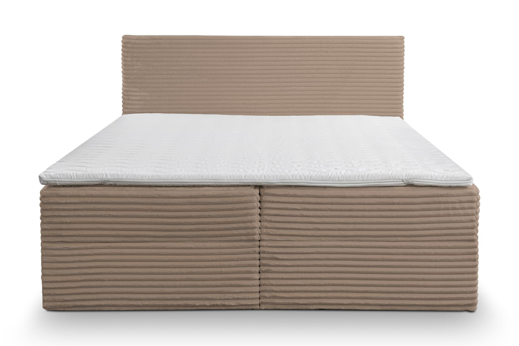 BOXBETT TILLY mit zwei Bettkästen H2/H3 Matratze und Topper 140 x 200 cm - Braun, Holzwerkstoff (140/200cm) - VENASI MÖBEL
