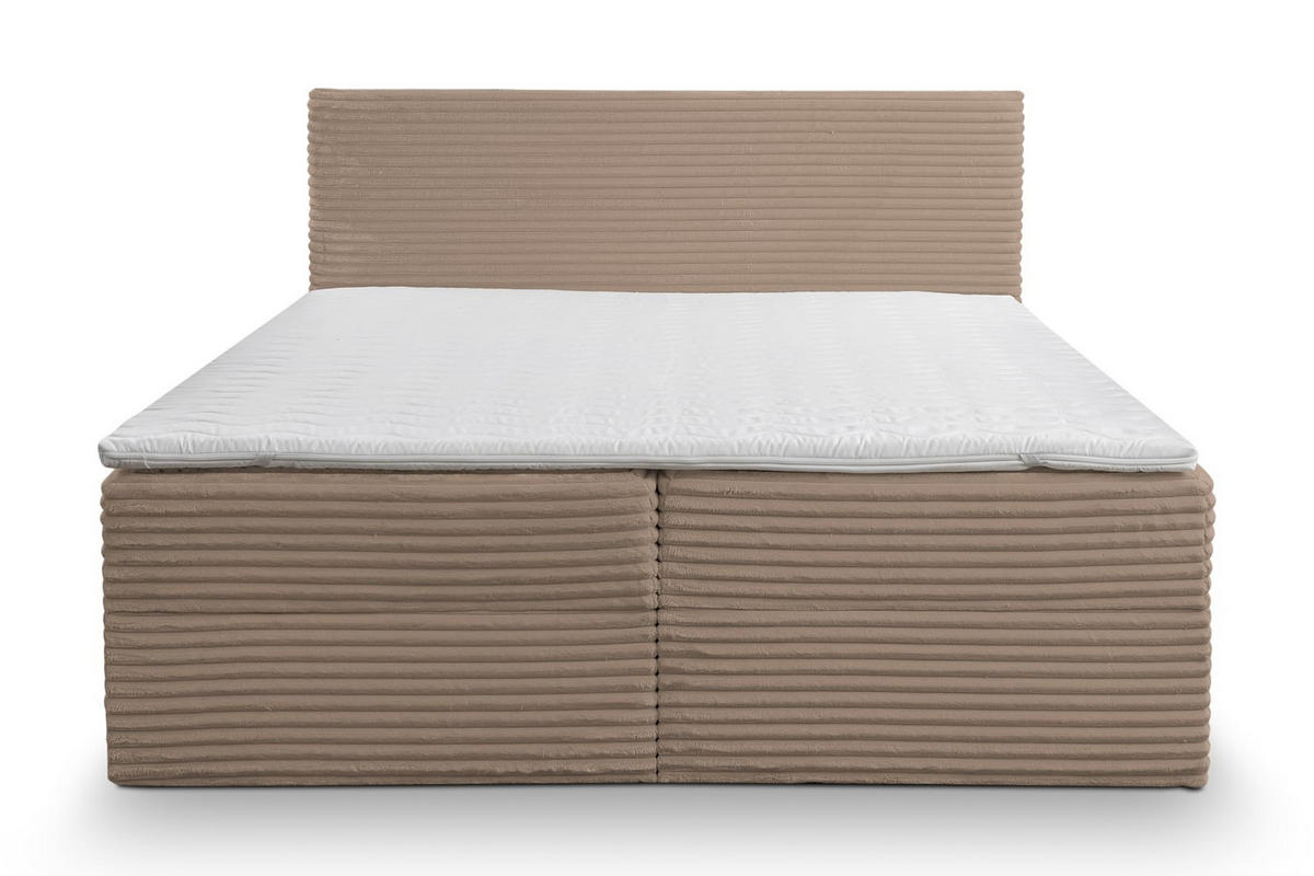 BOXBETT TILLY mit zwei Bettkästen H2/H3 Matratze und Topper 160 x 200 cm - Braun, Holzwerkstoff (160/200cm) - VENASI MÖBEL