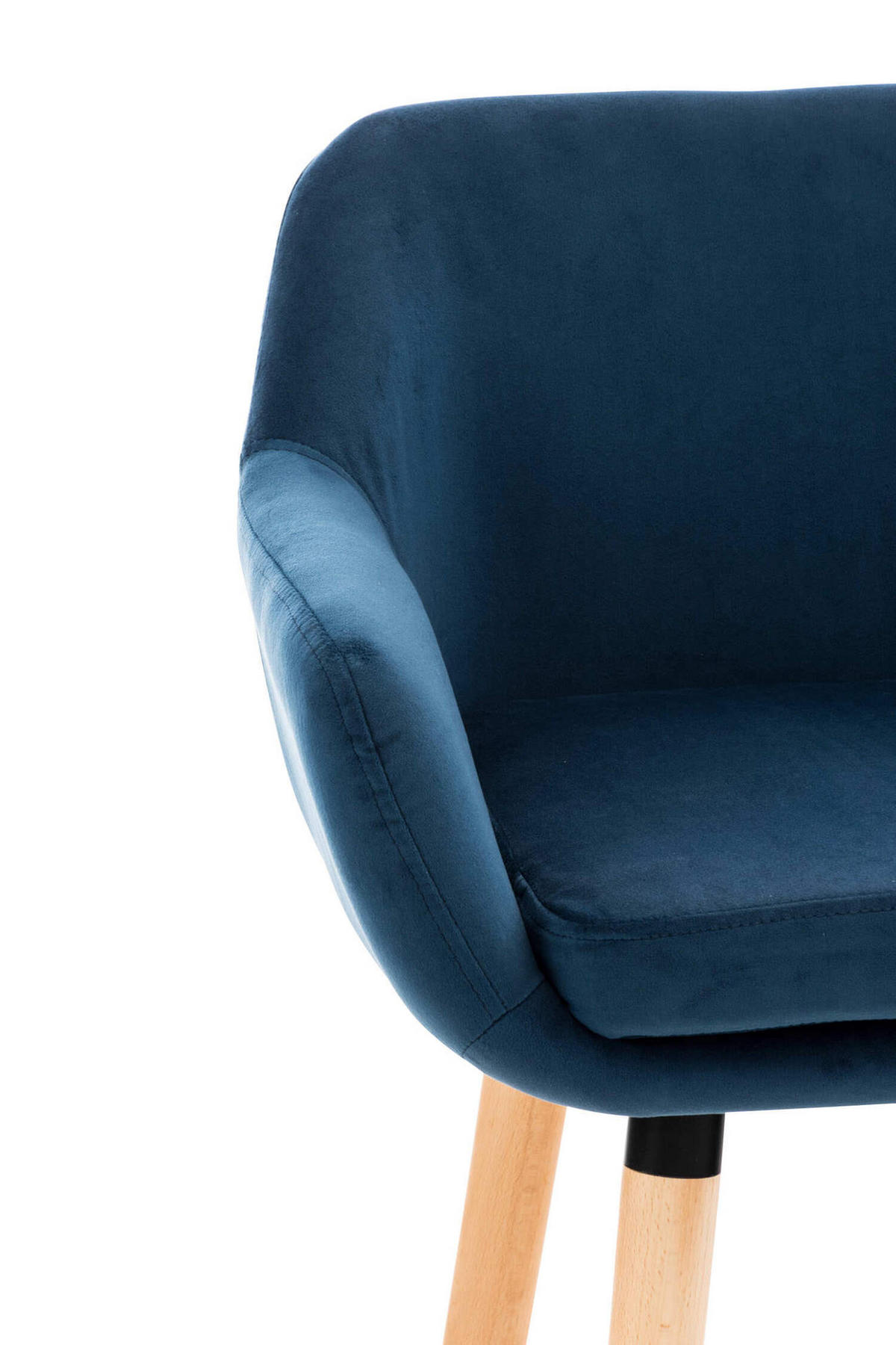 BARHOCKER Grande, 2er Set, Gestell Holz, Samt Blau - Blau/Braun, Holz/Textil (55/99/46cm) - TPFLiving