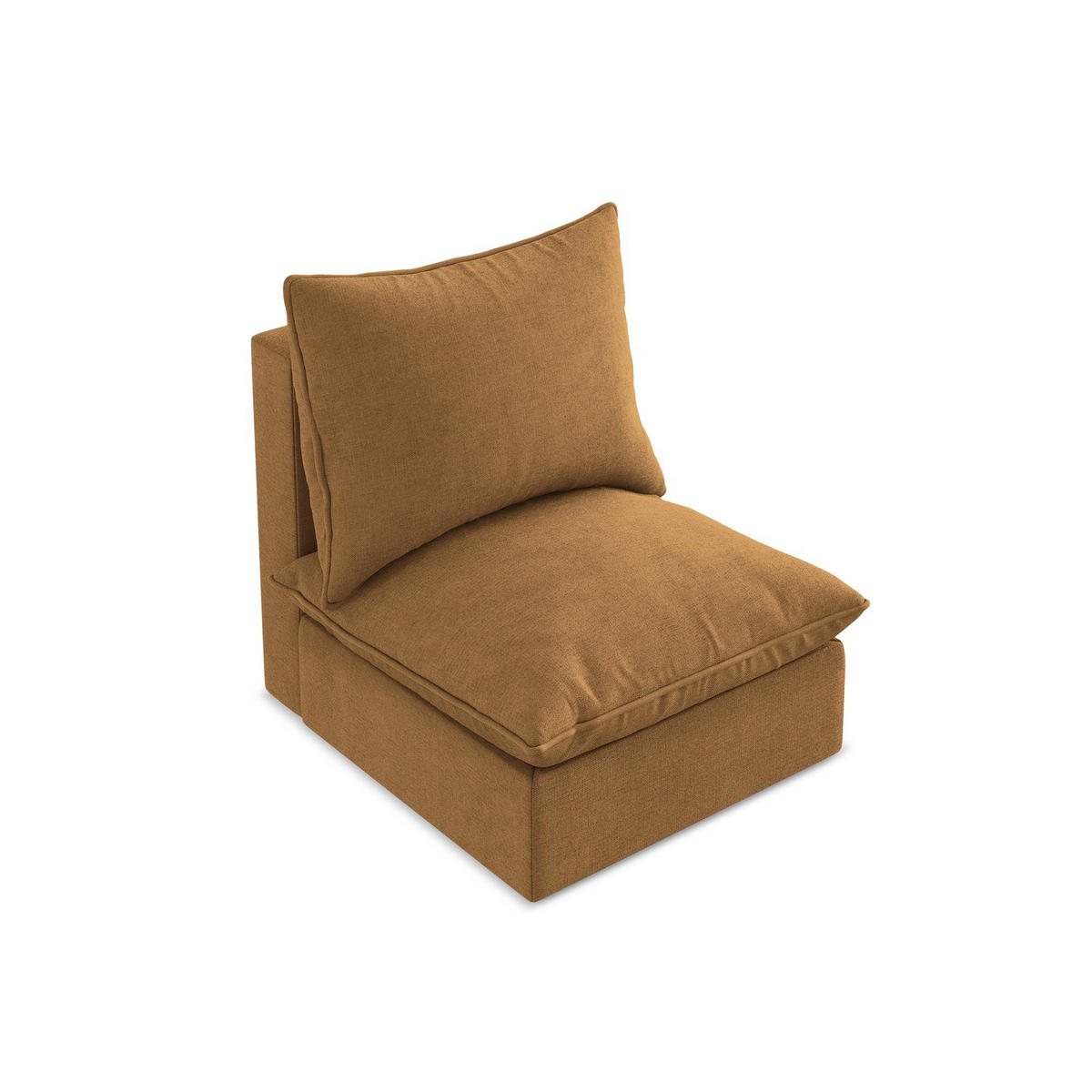 SOFAELEMENT Strukturstoff Orange - Terracotta/Schwarz, Holzwerkstoff/Kunststoff (75/77/90cm) - LaMiaSofa