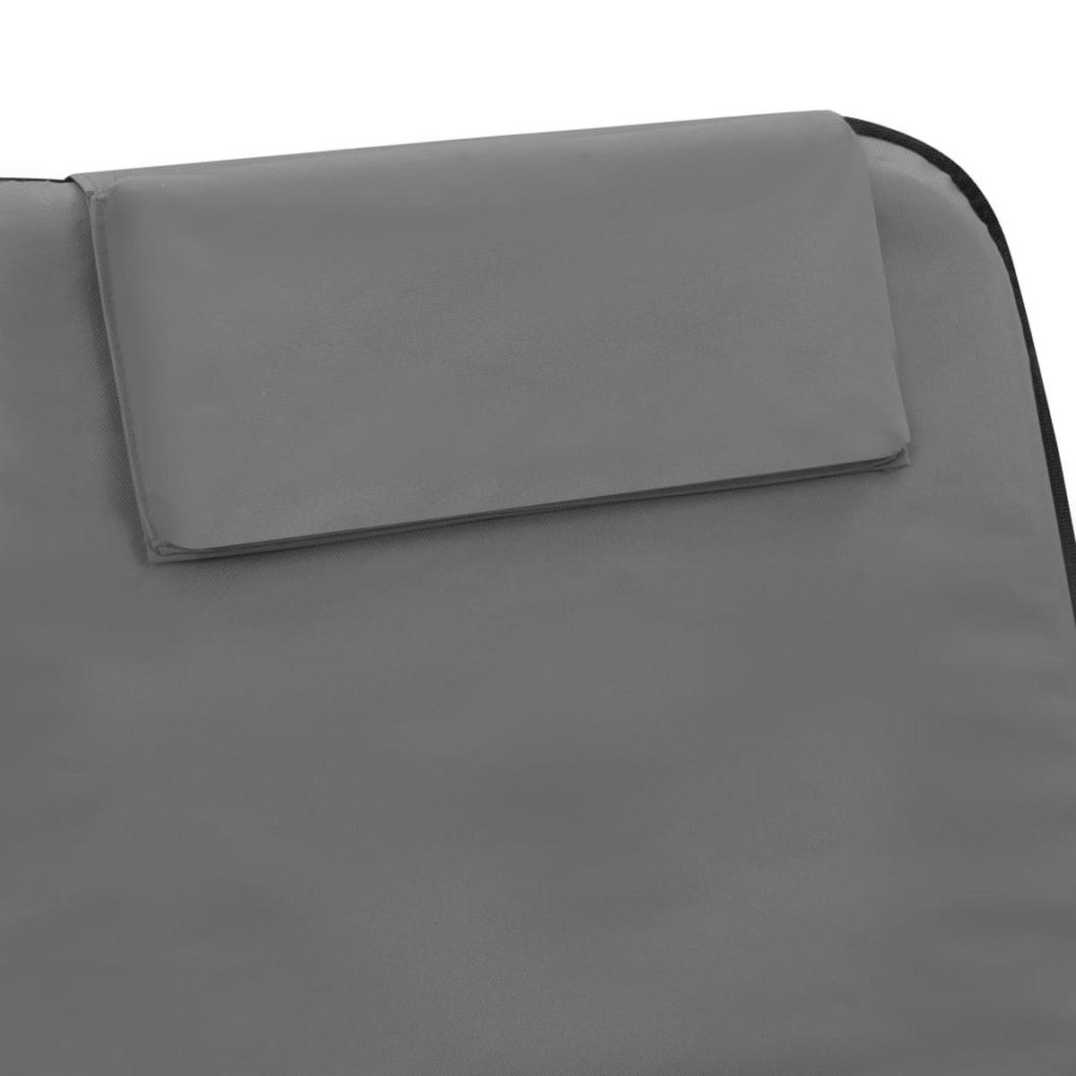 KLAPPBARE Strandmatte 2Er Set Stahl Und Stoff Grau - Grau, Textil (53/47/56cm) - vidaXL