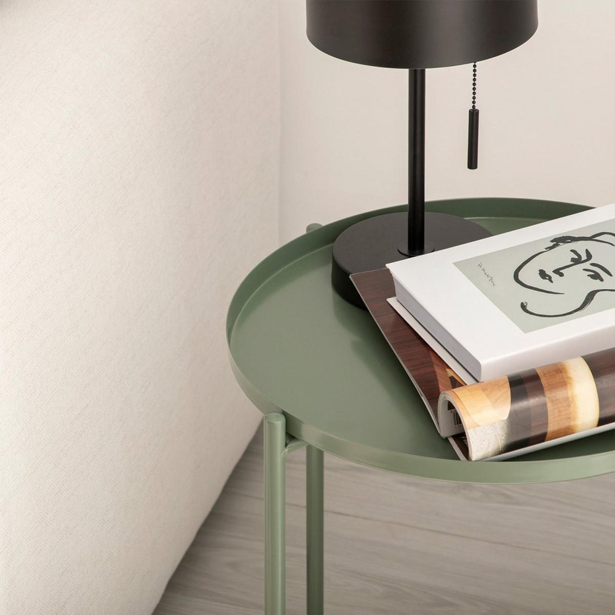 BEISTELLTISCH Maika Grün 42 cm x 52 cm - Grün, Metall (42/42/52cm)