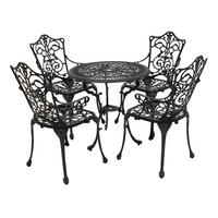 BISTROSET Boulder - Jugendstil - 5-teilig, Aluguss antik grau - Grau, Metall - TPFGarden