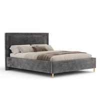 POLSTERBETT Ordina Dunkelgrau 140/200 cm im Chenille-Stoff - Dunkelgrau/Naturfarben, Holz/Holzwerkstoff (140/200cm) - Maison de Reve