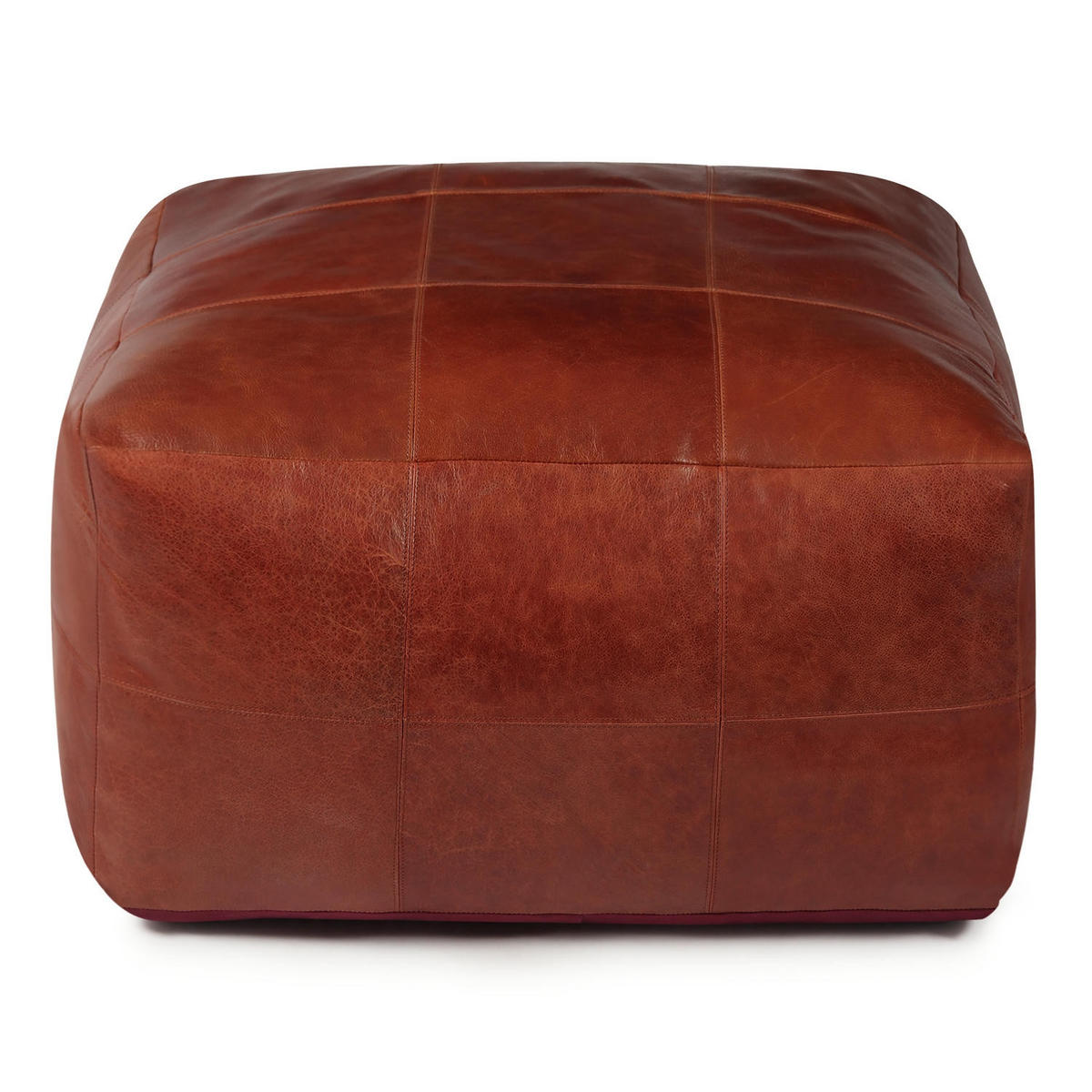 POUF 75/75/45 cm Echtleder Braun - Braun, Leder (75/45/75cm) - Furnhouse
