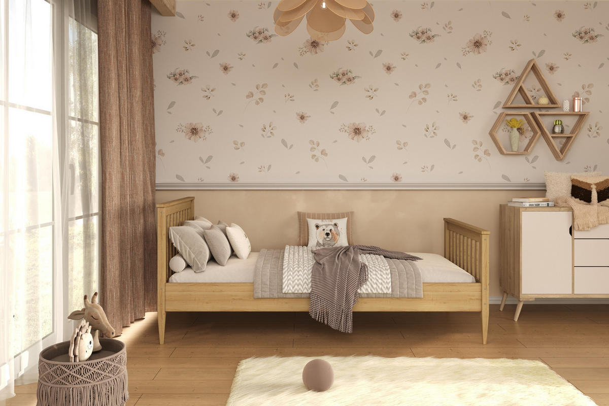 KINDERBETT Igns 80/90 -160/180/200 cm natur unbehandelt 80/160 - Sonoma Eiche, Holz (80/160cm) - RAUMHIRSCH FURNITURE