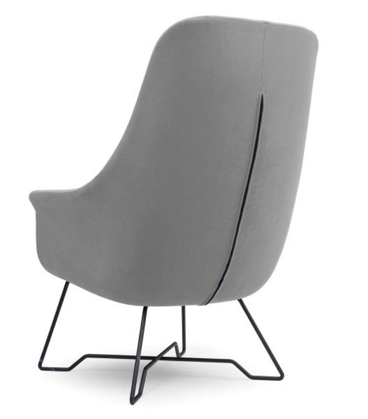 SESSEL Hellgrau ENZO Gepolstert Mit Gestepptem Rückenlehne - Grau, Textil (72.5/101.5/83cm) - Sepro Meble