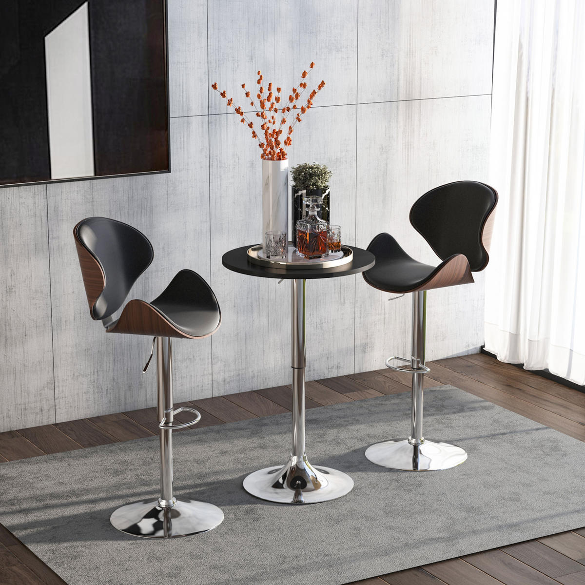 BARTISCH Schwarz 1 Stück - Schwarz, Metall (60/60/93cm) - GiPP