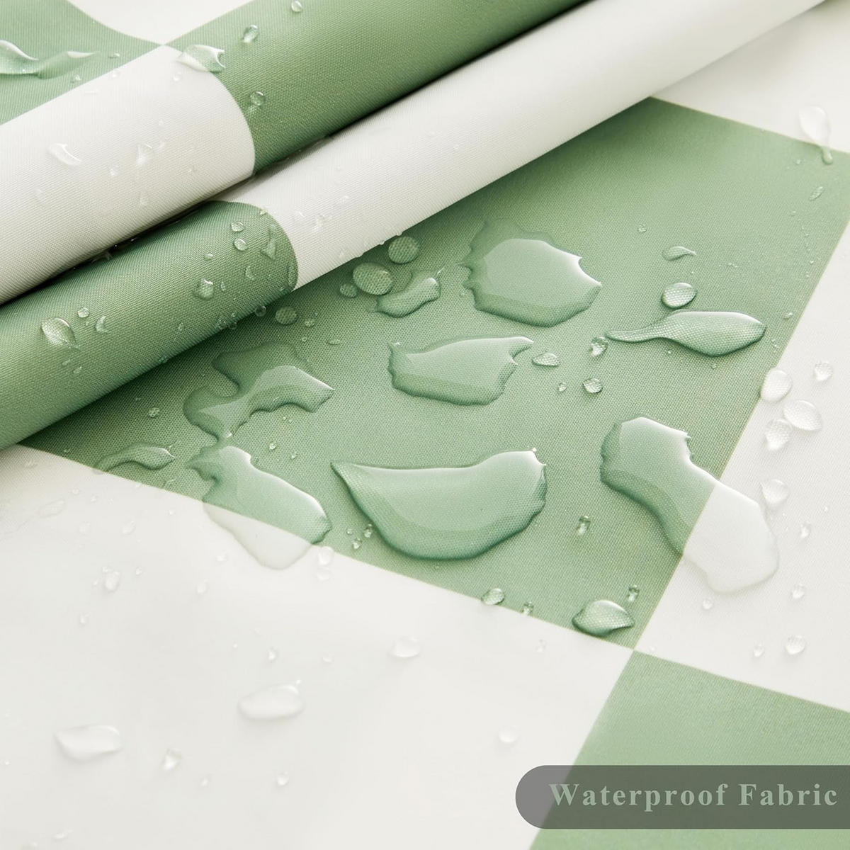 DUSCHVORHANG Karierter 180 x 180 cm - Grün, Textil (180/180cm) - Kaket