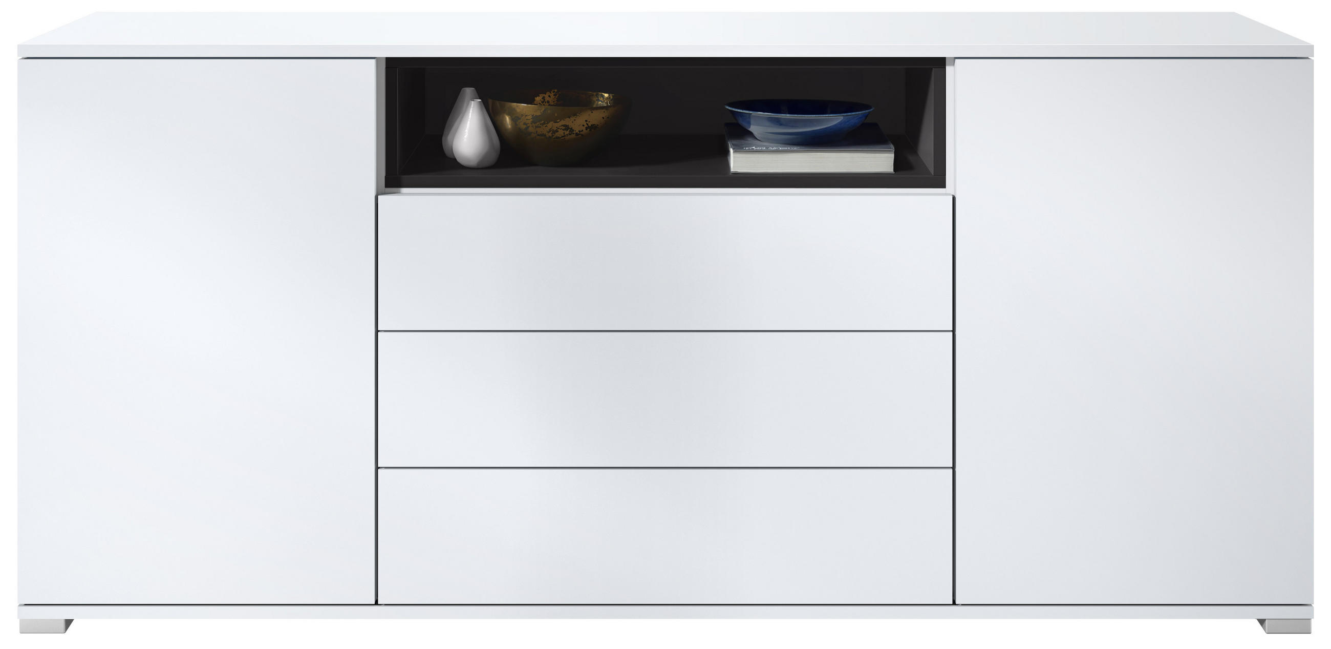 Vladon Sideboard Schwarz 166.5x75.5x35 cm