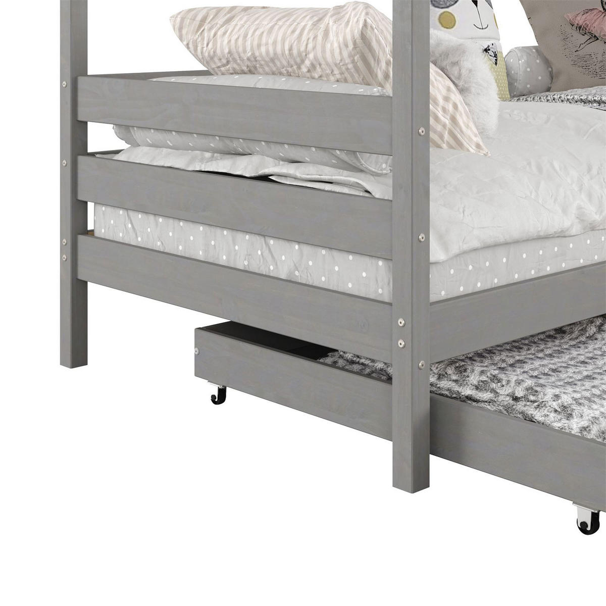 HAUSBETT CLIA 90X200 CM - Grau, Holz (96/145/206cm) - IDIMEX