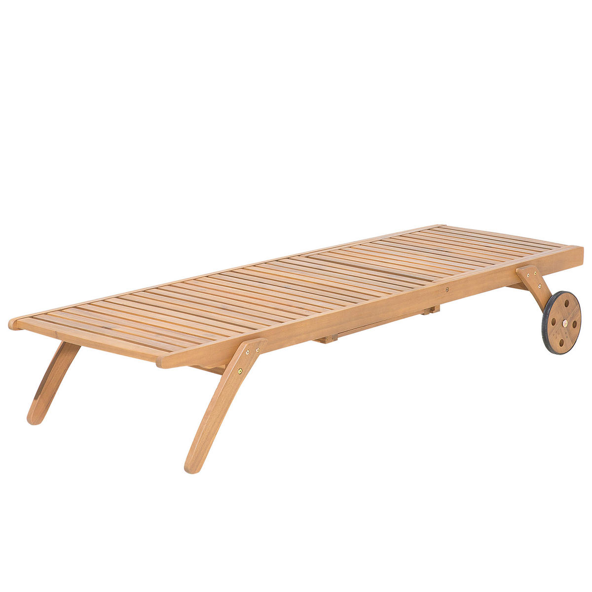 GARTENLIEGE hellbraun Cesana - Hellbraun, Holz (61/80/195cm) - Beliani