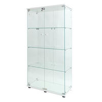 VITRINENSCHRANK Weiß 80/36/164 cm mit LED-Beleuchtung, Glasvitrine mit 2 Glastüren - Weiß, Glas (36/164/80cm) - PARAFTA HOME