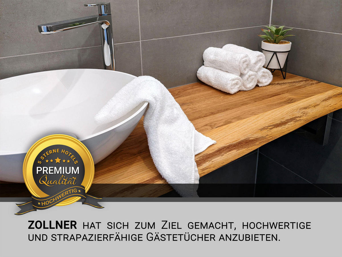 GÄSTETÜCHER, 10er-Set, 30x50 cm, 100% Baumwolle, Weiß - Weiß, Textil (30/50cm) - Zollner