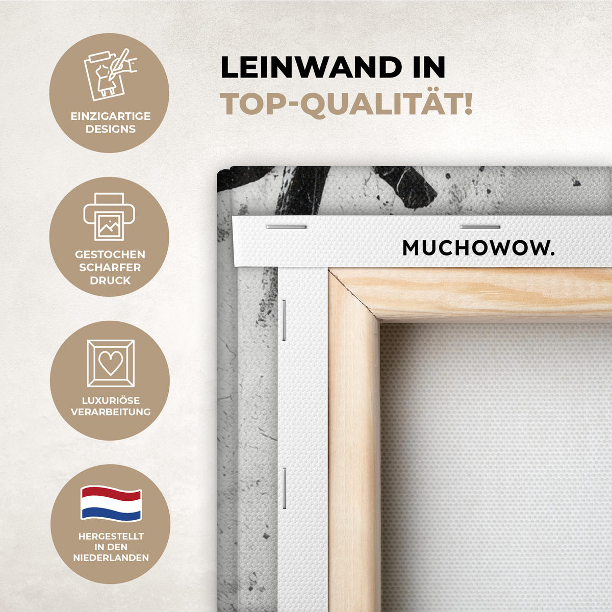 LEINWANDBILD Gesicht - Mund - Graffiti - Schwarz Wandbild Wohnzimmer 50x50 cm - Schwarz, Textil (50/50cm) - MuchoWow