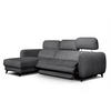 ECKSOFA SVEN 3-Sitzer, 1 Relax XL, verstellbare Kopfstützen, dunkelgrau - Anthrazit/Schwarz, Holzwerkstoff/Textil (256/163cm) - Courtois Laville