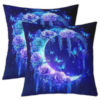 KISSENBEZÜGE 2-teiliges Set 60 x 60 cm Mond Blumen Schmetterling - Multicolor, Textil (60/60cm)