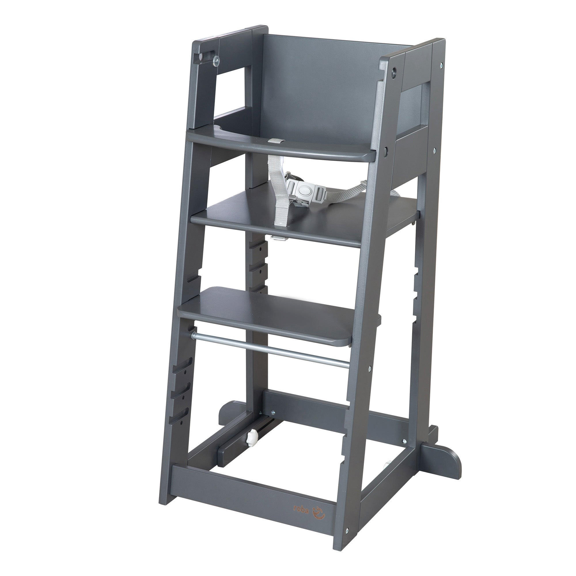 LERNTURM Sit & Step 2in1 - Anthrazit, Holzwerkstoff/Metall (53.5/88/51.5cm) - Roba