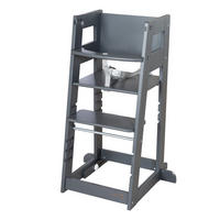 LERNTURM Sit & Step 2in1 - Anthrazit, Holzwerkstoff/Metall (53.5/88/51.5cm) - Roba
