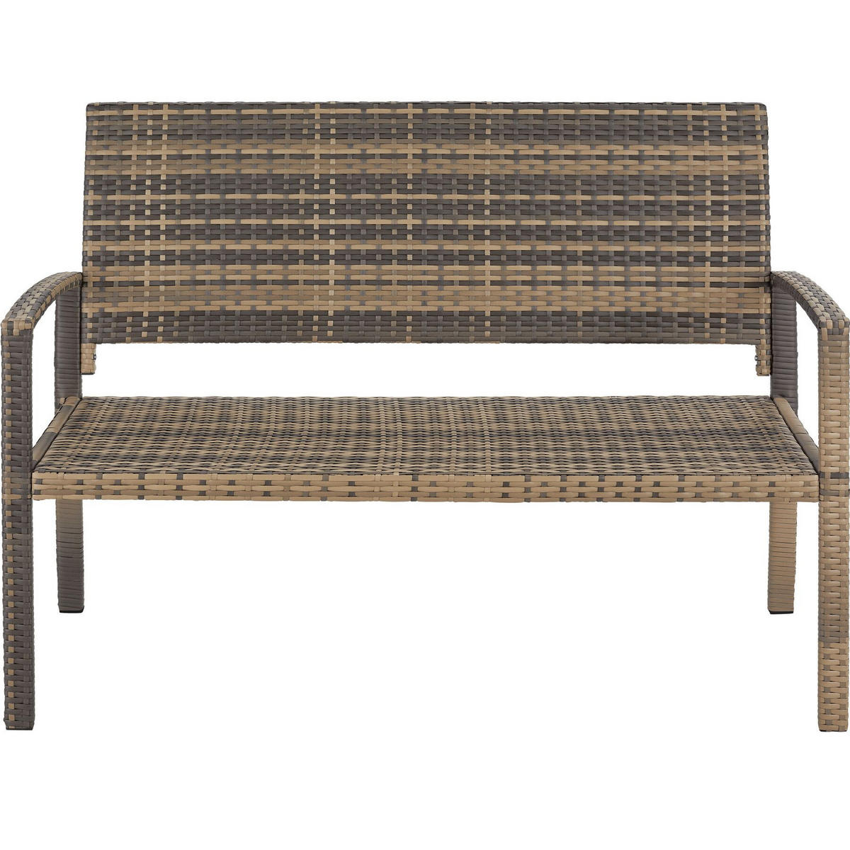 RATTAN-GARTENBANK Murat, 125 x 62,5 x 90 cm, inklusive Schutzhülle, natur - Naturfarben, Kunststoff (125/90/62.5cm) - tectake