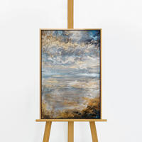 GEMÄLDE Stille Morgendämmerung Schattenfugenrahmen Gold 60x40 cm - Goldfarben, Holz (60/40cm) - YS-art gallery