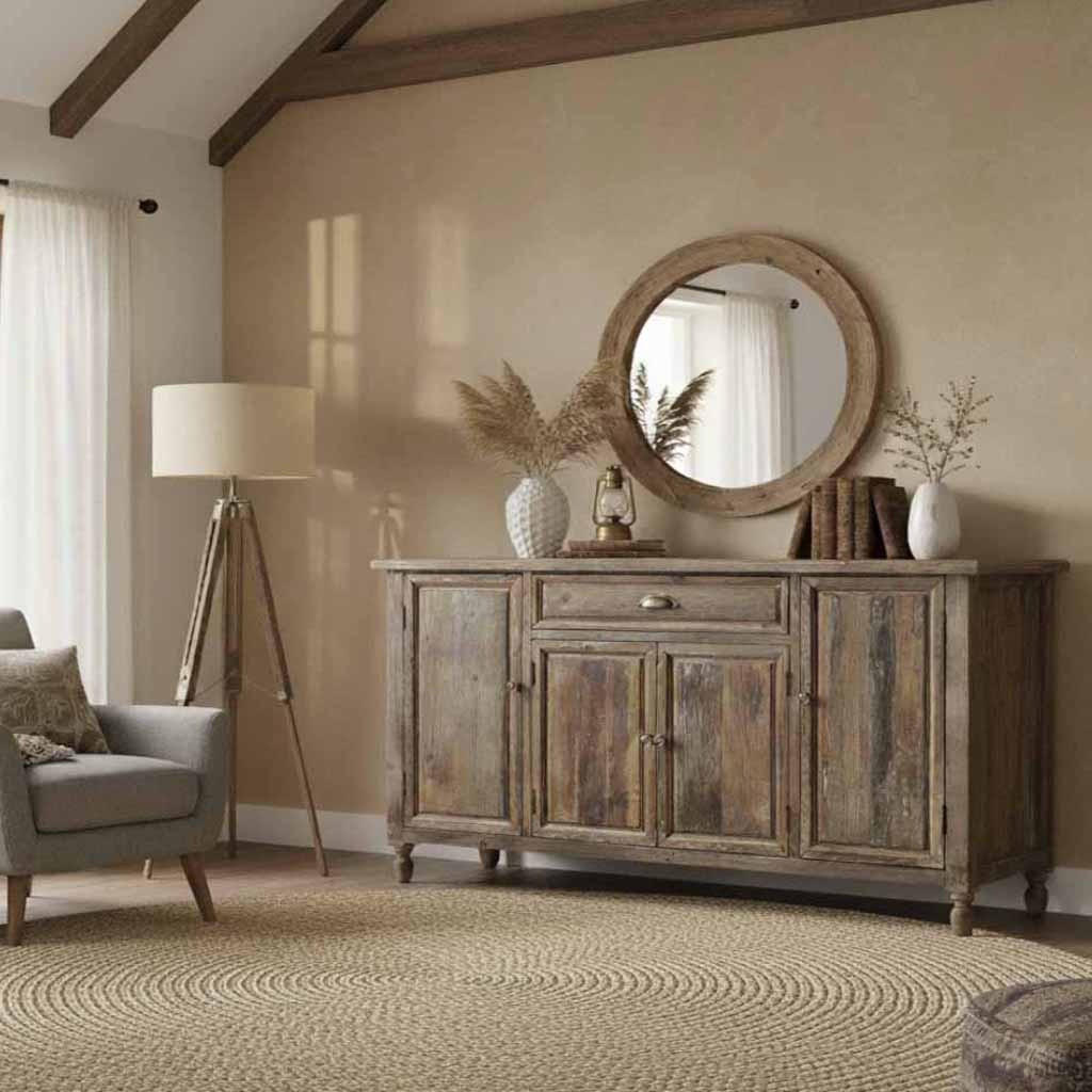 SIDEBOARD mit 4 türen und 1 schublade 150x40x84 cm - Braun, Holz (150/84/40cm) - Wanderlust