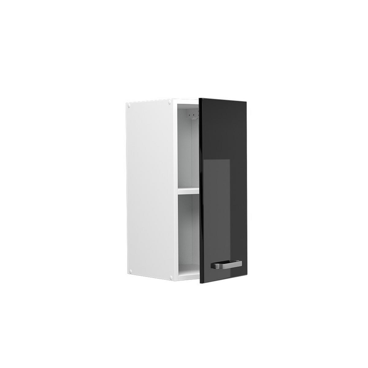 HÄNGESCHRANK R-Line Schwarz Hochglanz 30 cm - Schwarz Hochglanz/Schwarz, Holzwerkstoff (30/60/31cm) - Vicco