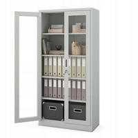 VITRINENSCHRANK Amelia - Grau, Metall (90/185/40cm) - Jan Nowak