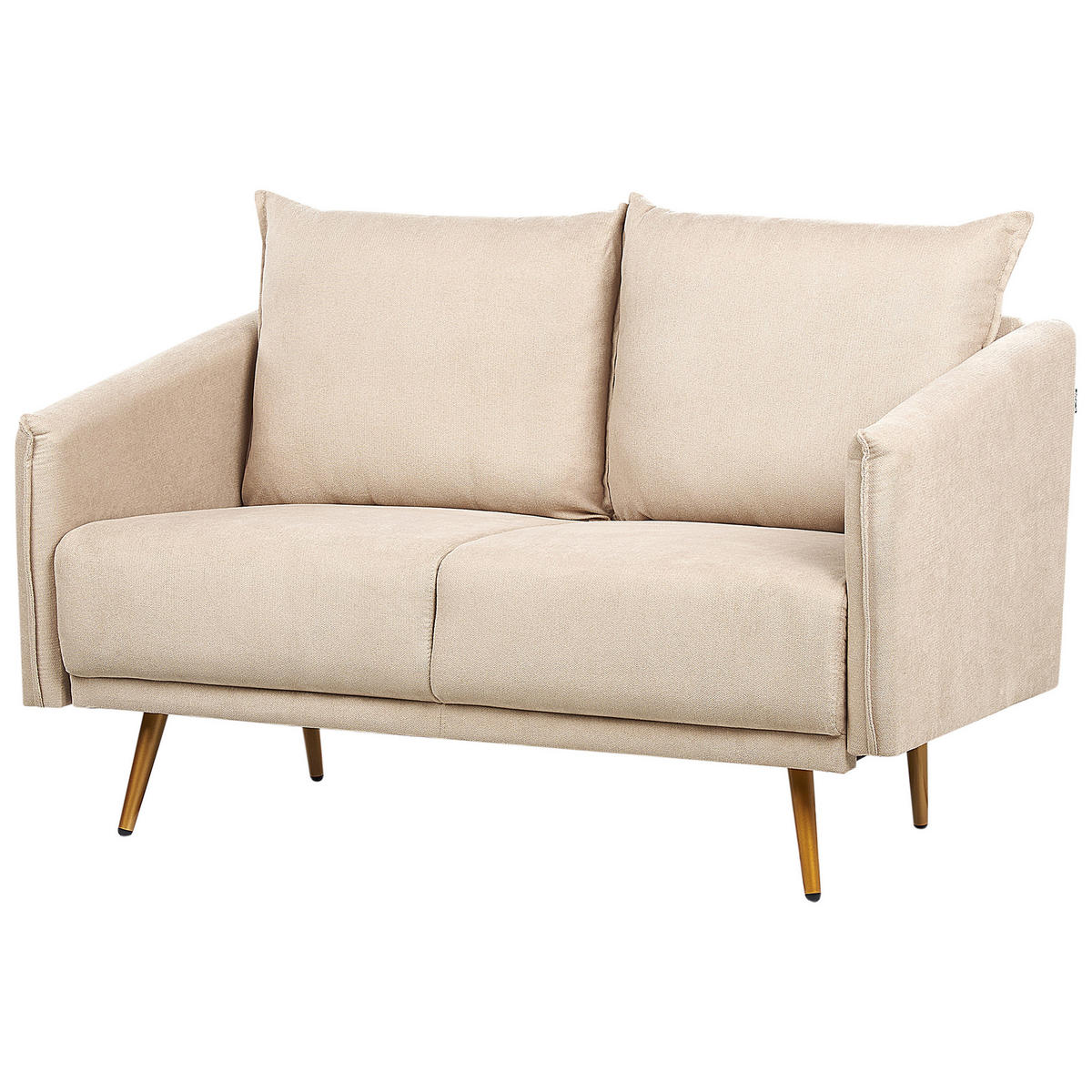 5-SITZER-SOFA SET Samtstoff beige mit goldenen Beinen Maura - Beige/Goldfarben, Textil (78/78/185cm) - Beliani