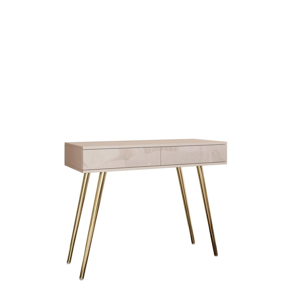 KONSOLE SIENNA KASCHMIR auf schrägen goldenen Beinen PUSH OPEN - Kaschmir, Holzwerkstoff (100/81/42cm) - Lookway