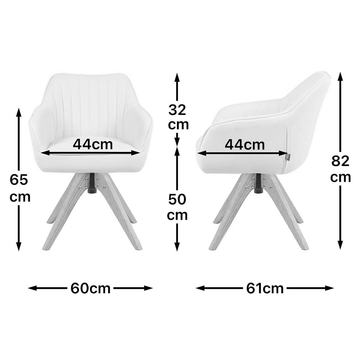 ARMLEHNSTUHL Mika-Finn 2er-Set - Nussbaumfarben/Grau, Eichenholz/Holz (60/82/61cm) - DUBI Möbel