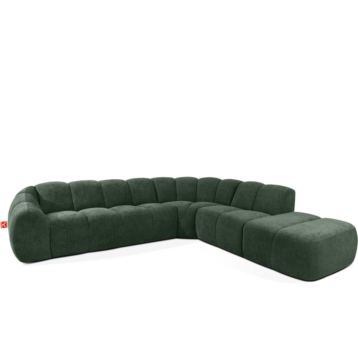 ECKSOFA RECHTS FLAVA, Dunkelgrün - Dunkelgrün, Holz/Holzwerkstoff (310/274cm) - KONSIMO®