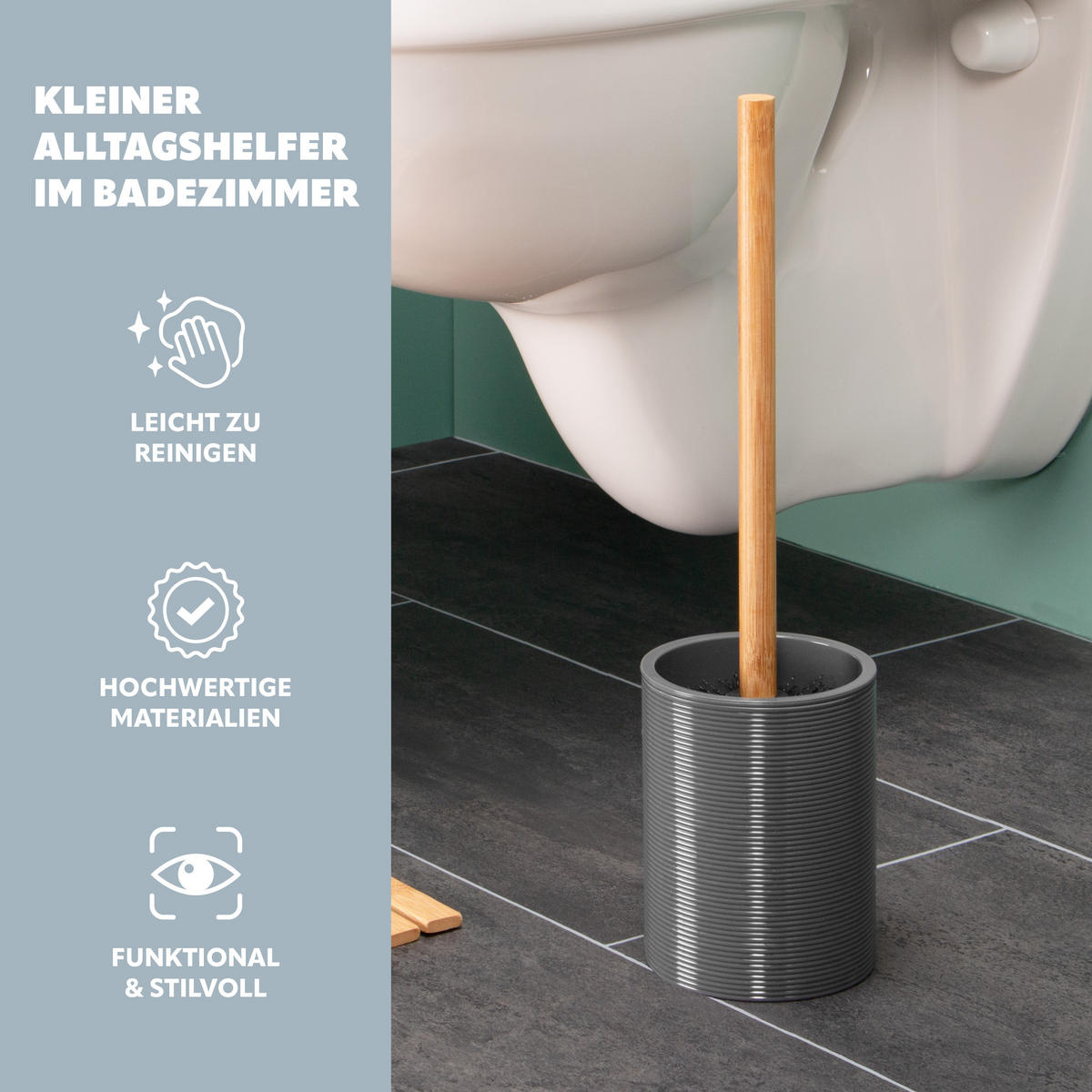 WC-BÜRSTE SEGNO, grau - Grau, Kunststoff (10.4/39/10.4cm) - bremermann