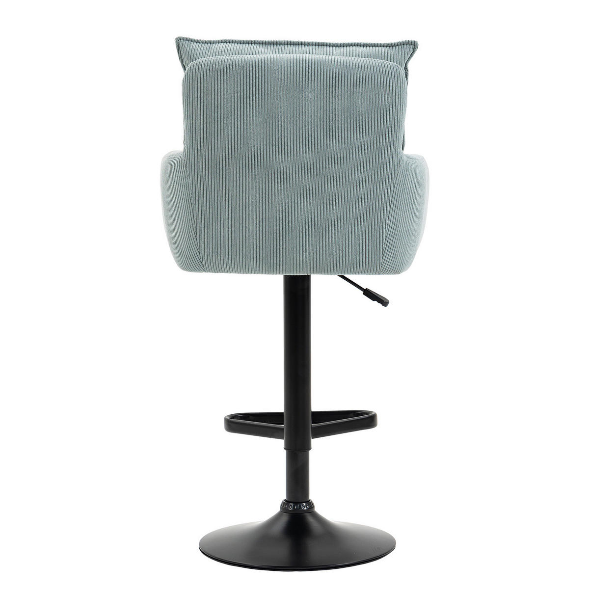 BARSTUHL - 2er-Set - Höhenverstellbar - Cord / Eisen - Blaugrau, Textil/Metall (54/98/58cm) - home24