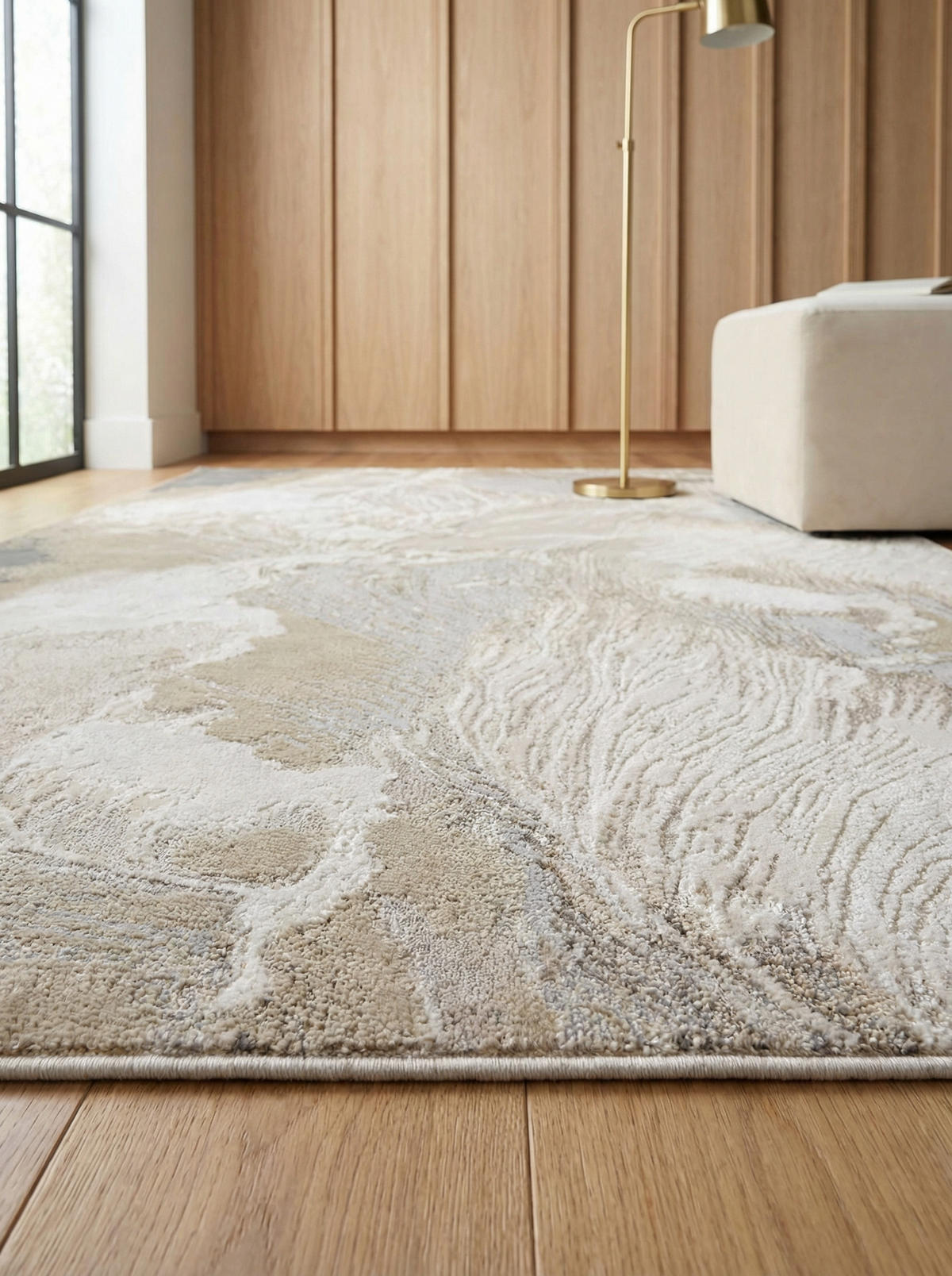 TEPPICH Hochglanz Marmoroptik Abstrakt Muster COMO-Nesso, Gold 200x290 cm - Beige, Textil (200/290cm) - KADIMA DESIGN