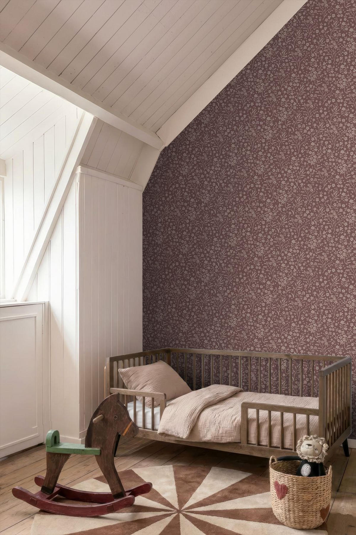 TAPETE Blumen 50 x 900 cm - Rot, Papier (50/0.1cm) - ESTAhome