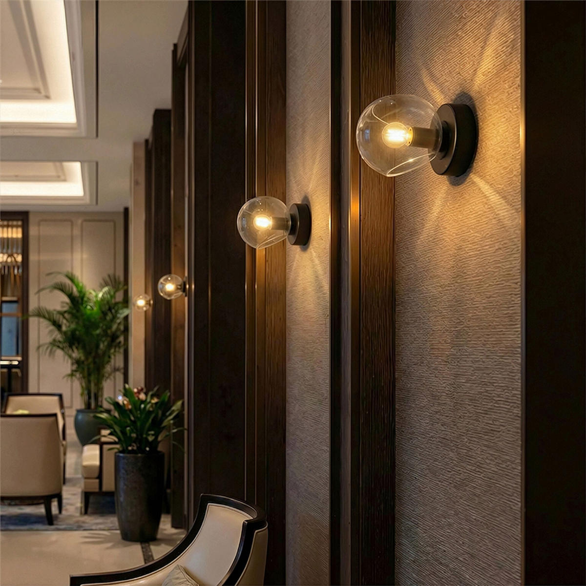 DECKENLEUCHTE SOLARIS Klarglas 7 W - Schwarz, Glas (177/15/119cm) - Rendl