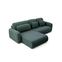 ECKSOFA NEST Universal mit Liegeflache 157x240 cm - Dunkelgrün, Textil (280/187cm) - Muffo