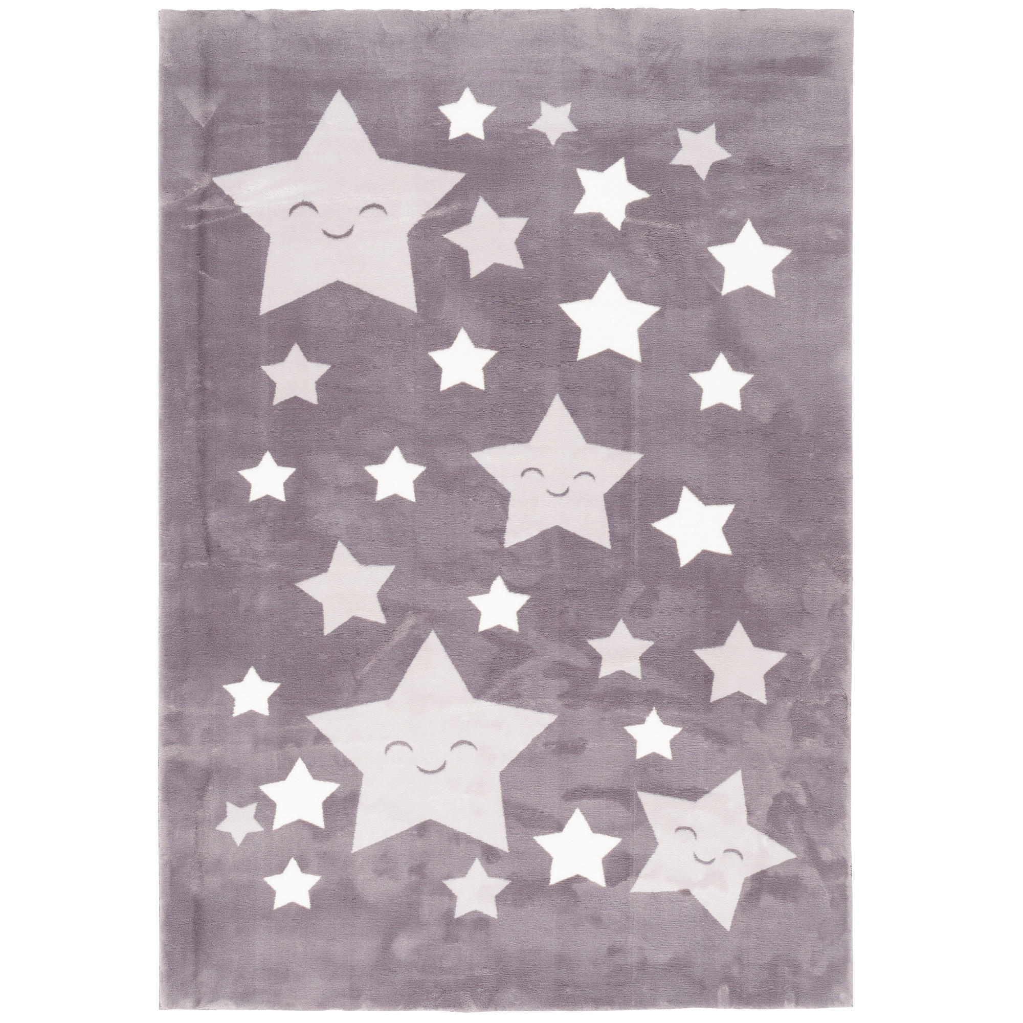 SUPER SOFT FELLTEPPICH PEARL KIDS STERNE - Grau, Textil (140/200cm) - Pergamon