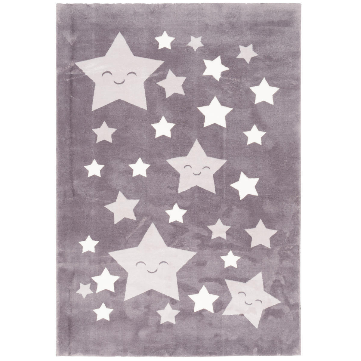 SUPER SOFT FELLTEPPICH PEARL KIDS STERNE - Grau, Textil (140/200cm) - Pergamon