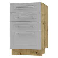 SCHUBLADENUNTERSCHRANK Kvantum D4A/40 Dust Grey Matt / Eiche Artisan Matt 40 / 50 / 82cm - Eiche Artisan/Grau, Holz/Holzwerkstoff (40/82/50cm) - Feldmann-Wohnen