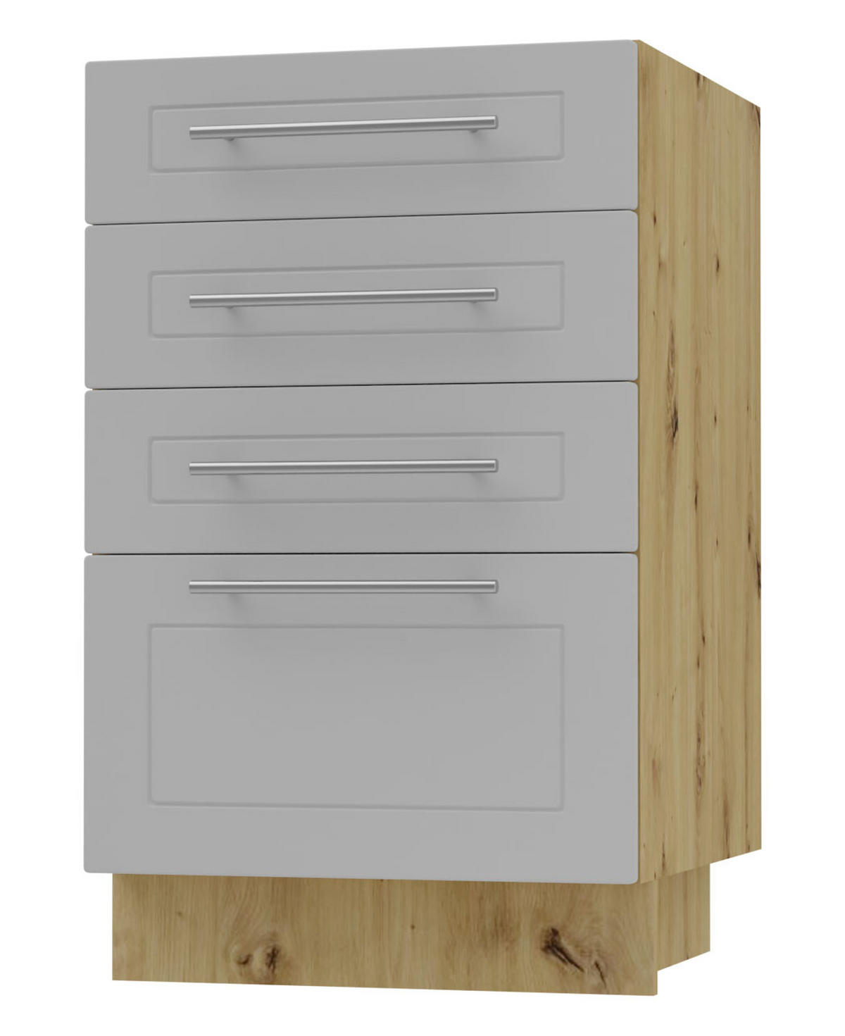 SCHUBLADENUNTERSCHRANK Kvantum D4A/40 Dust Grey Matt / Eiche Artisan Matt 40 / 50 / 82cm - Eiche Artisan/Grau, Holz/Holzwerkstoff (40/82/50cm) - Feldmann-Wohnen